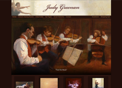 Artist Website on Fine Art Website Example   Artist Judy Greenan